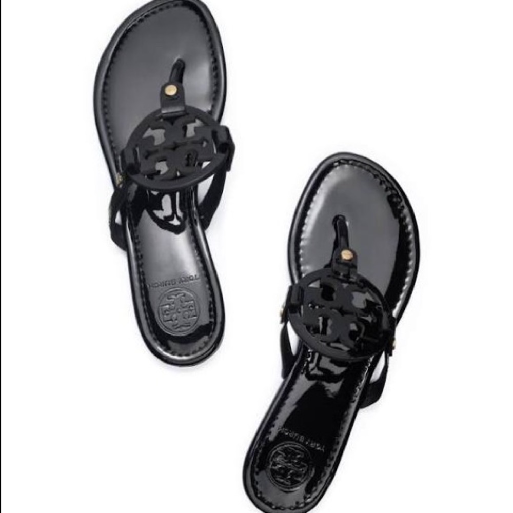 Black Tory Burch Miller Thong Sandals